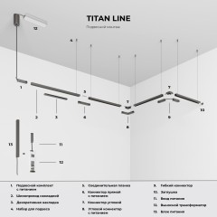 Titan Line Декоративная накладка для шинопровода 20см титан 85232/00