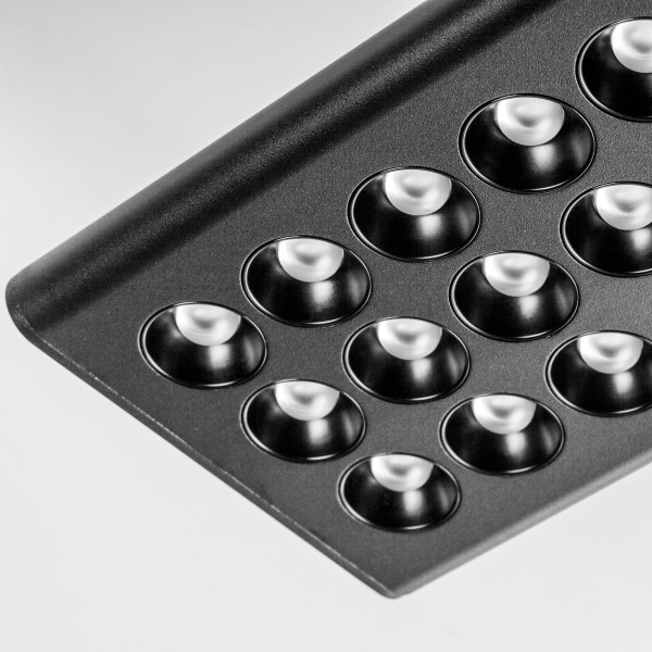 267937 Светильник 48V д/1-фазн трека DUE LED 2х24W+15W 2900LM 90G ЧЕРНЫЙ 3000K IP20