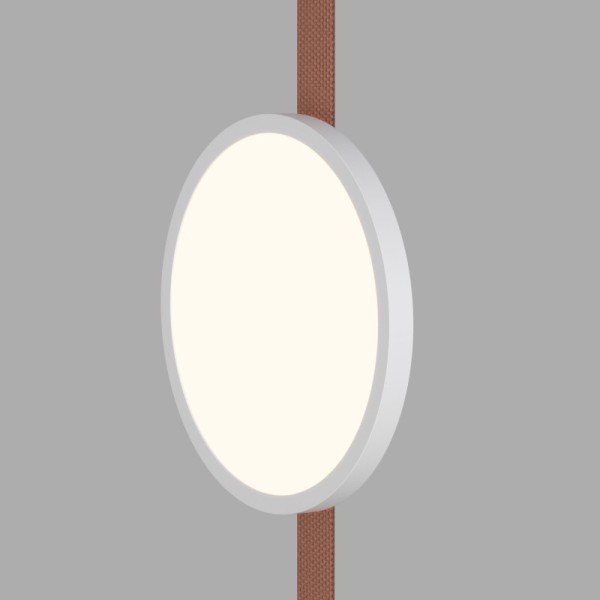 DK5567-WH+BK Cветильник для трека-ремня Belty, серия Flow, со светодиодом, D168*H29.5мм, 48V DC, 10W, RA90, 120°, 3000K, IP20, белый с черным, алюминий