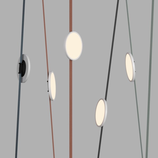 DK5567-WH+BK Cветильник для трека-ремня Belty, серия Flow, со светодиодом, D168*H29.5мм, 48V DC, 10W, RA90, 120°, 3000K, IP20, белый с черным, алюминий