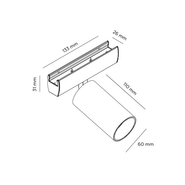Светильник трековый поворотный BARREL GU10 CRD-S-0060 Cordini