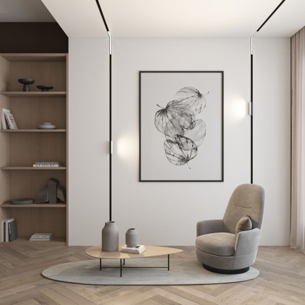 DK8015-BK Угловой трековый светильник SMART LINEAR со светодиодом, L312*312, 220V, 18W, 3000-6000К, IP20, черный, алюминий