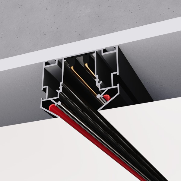 ST046.439.00 Шинопровод 220 под натяжной потолок ST-Luce Черный Длина 3 000мм SKYLINE 220