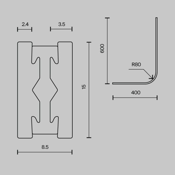 Комплектующие для трековой системы Technical TRX154-RC80-BS