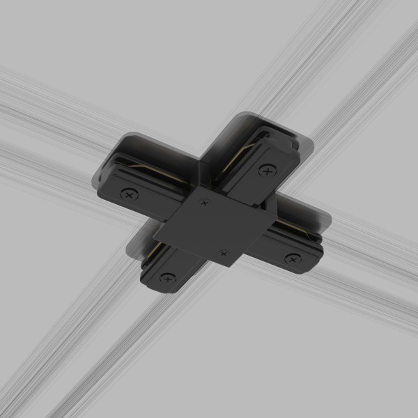 Коннектор X-образный для однофазного шинопровода черный TRC-1-1-X-BK