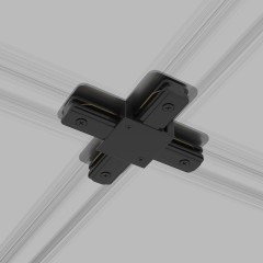 Коннектор X-образный для однофазного шинопровода черный TRC-1-1-X-BK