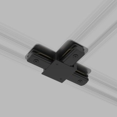 Коннектор Т-образный для однофазного шинопровода черный TRC-1-1-T-BK